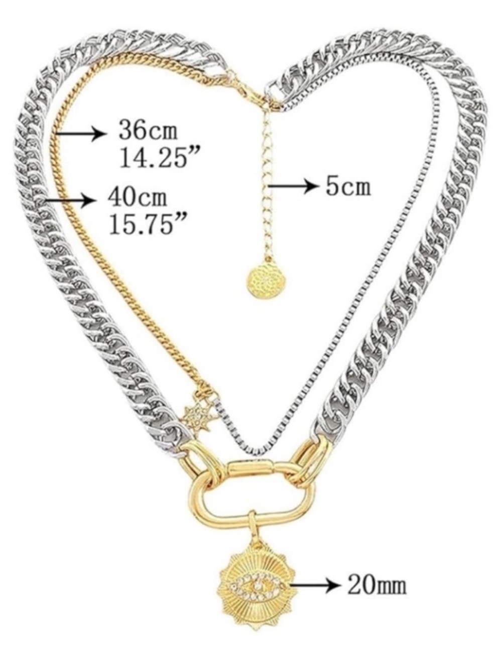 Celestial Layered Medallion Necklace - Picture 4 of 4